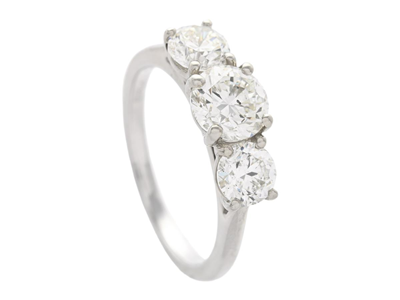 Jewellery, THREE STONE RING, platinum
