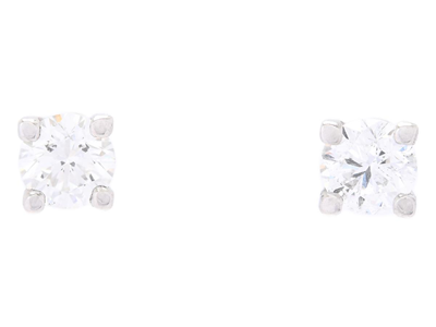 Jewellery, SOLITAIRE EARRINGS, 18K white gold