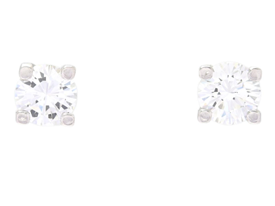 Jewellery, SOLITAIRE EARRINGS, 18K white gold