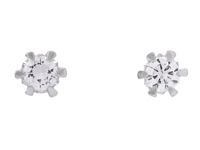Jewellery, SOLITAIRE EARRINGS, 18K white gold