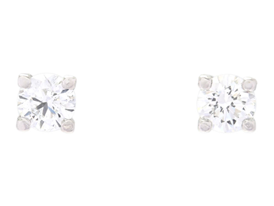 Jewellery, SOLITAIRE EARRINGS, 18K white gold