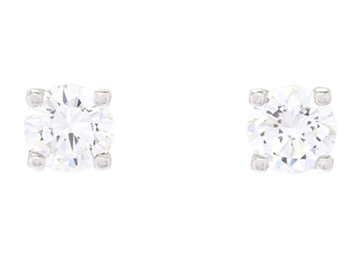 Jewellery, SOLITAIRE EARRINGS, 18K white gold