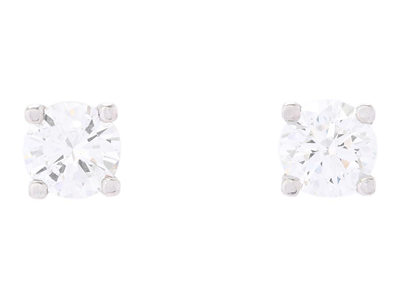 Jewellery, SOLITAIRE EARRINGS, 18K white gold