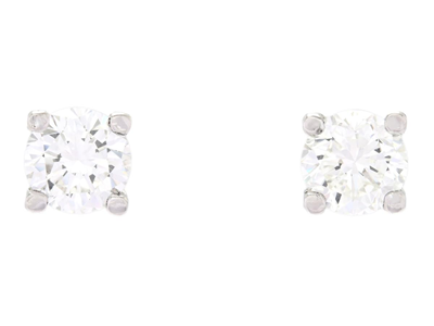 Jewellery, SOLITAIRE EARRINGS, 18K white gold