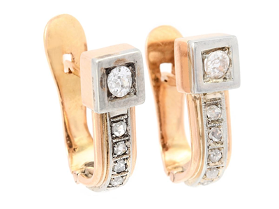 Jewellery, EARRINGS, 19,2K gold/silver