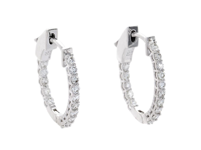 Jewellery, HOOP EARRINGS, 18K white gold