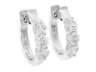 Jewellery, HOOP EARRINGS, 18K white gold