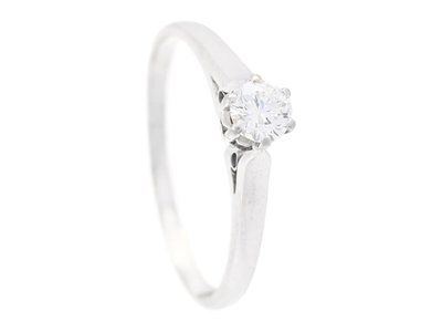 Jewellery, SOLITAIRE RING, 18K white gold
