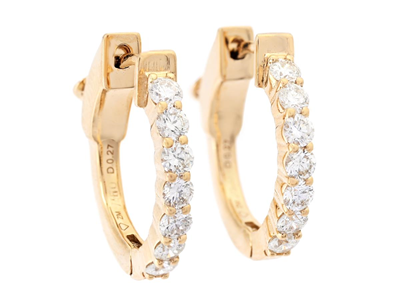Jewellery, HOOP EARRINGS, 18K gold