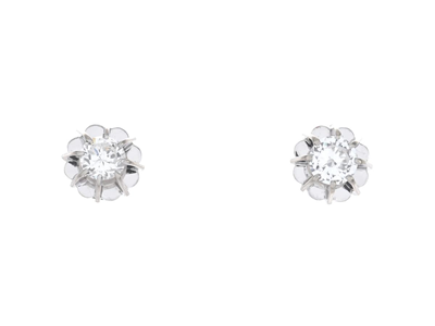 Jewellery, SOLITAIRE EARRINGS, 18K white gold