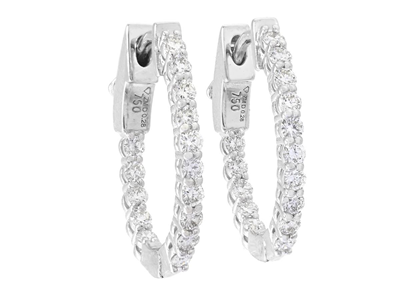 Jewellery, HOOP EARRINGS, 18K white gold