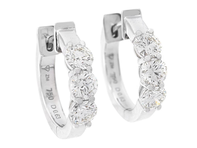 Jewellery, HOOP EARRINGS, 18K white gold