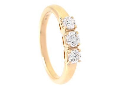 Jewellery, THREE STONE RING, 18K gold