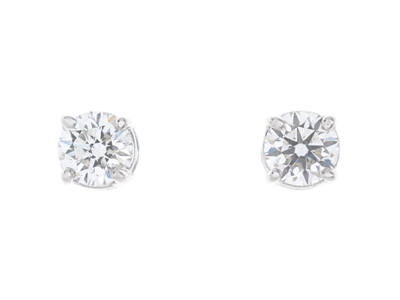 Jewellery, SOLITAIRE EARRINGS, 18K  white gold