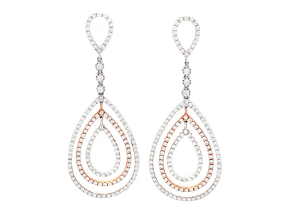 Jewellery, EARRINGS, 18K vitguld/roseguld