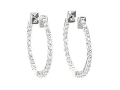 Jewellery, HOOP EARRINGS, 18K white gold