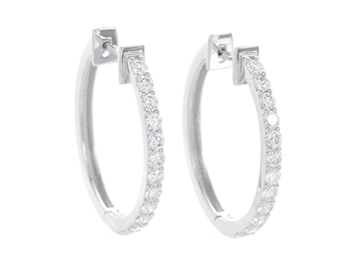 Jewellery, HOOP EARRINGS, 18K white gold