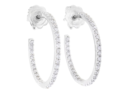 Jewellery, HOOP EARRINGS, 18K white gold