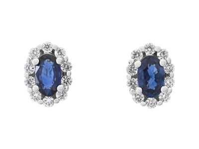 Jewellery, CLUSTER EARRINGS, 18K white gold