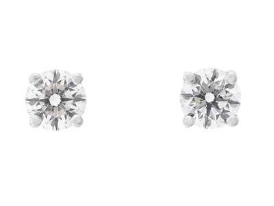 Jewellery, SOLITAIRE EARRINGS, 18K white gold