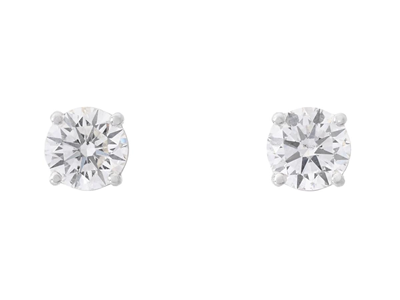Jewellery, SOLITAIRE EARRINGS, 18K white gold