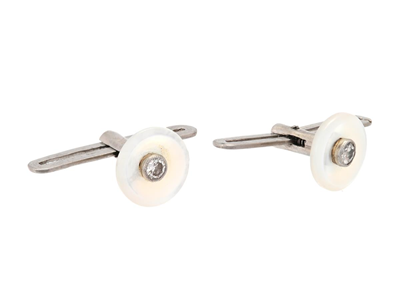 Jewellery, SHIRTBUTTONS, 18K white gold