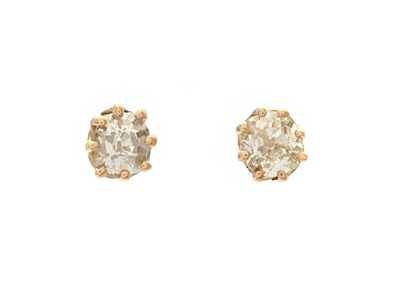 Jewellery, SOLITAIRE EARRINGS, 14K rose gold