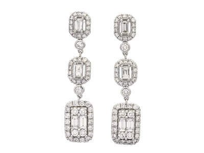 Jewellery, EARRINGS, 18K white gold