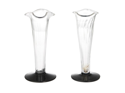 Glass, 2 VASES, glass