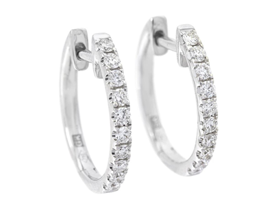 Jewellery, HOOP EARRINGS, 18K white gold