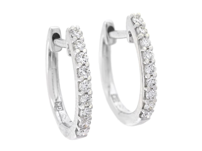 Jewellery, HOOP EARRINGS, 18K white gold