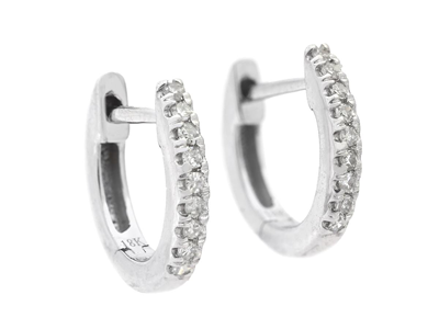 Jewellery, HOOP EARRINGS, 18K white gold