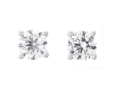 Jewellery, SOLITAIRE EARRINGS, 18K white gold