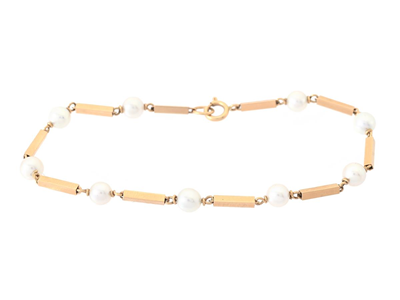 Jewellery, BRACELET, 18K gold with cultured pearls approx. 5,8 mm