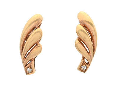 Jewellery, EARRINGS, 18K gold with 2 brilliant cut diamonds 0,03 ctw