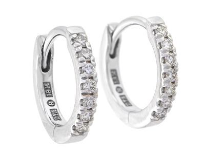 Jewellery, HOOP EARRINGS, 18K white gold