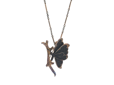 Jewellery, BROOCH WITH CHAIN, bronze