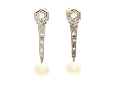 Jewellery, PEARL EARRINGS, 18K white gold