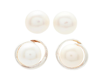 Jewellery, SET OF JEWELLERY, 2 pair pearl earrings