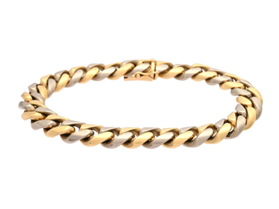Jewellery, BRACELET. 18K gold/white gold, "curb"
