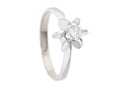 Jewellery, SOLITAIRE RING, 18K white gold