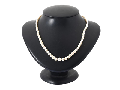 Jewellery, PEARL NECKLACE, cultured pearls approx. 3 - 7,5 mm