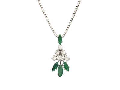 Jewellery, PENDANT WITH CHAIN, 14K white gold