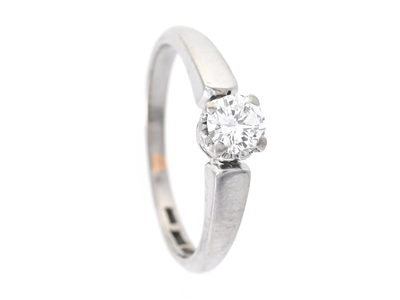 Jewellery, ENSTENSRING,18K white gold, diamond approx. 0,28 ctw W-TCr (H-I)/SI