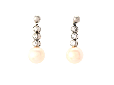 Jewellery, PEARL EARRINGS, 18K gold/white gold