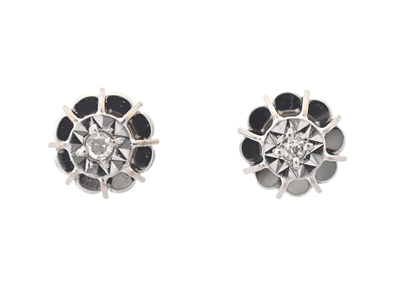 Jewellery, SOLITAIRE EARRINGS, 18K white gold