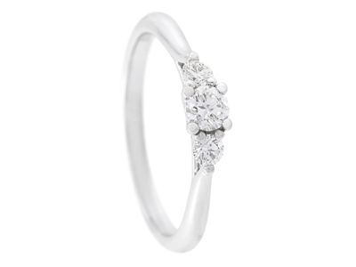 Jewellery, THREE STONE RING, 18K white gold