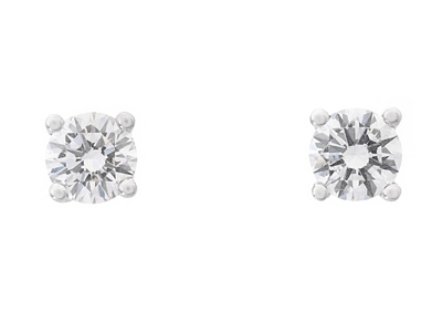 Jewellery, SOLITAIRE EARRINGS, 18K white gold