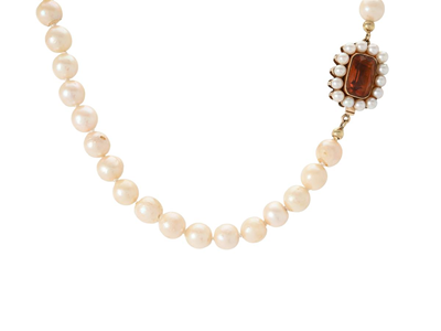 Jewellery, PEARL NECKLACE, cultured pearls approx. 7,5 mm