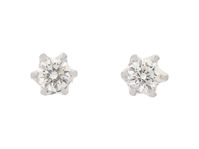 Jewellery, SOLITAIRE EARRINGS, 18K white gold